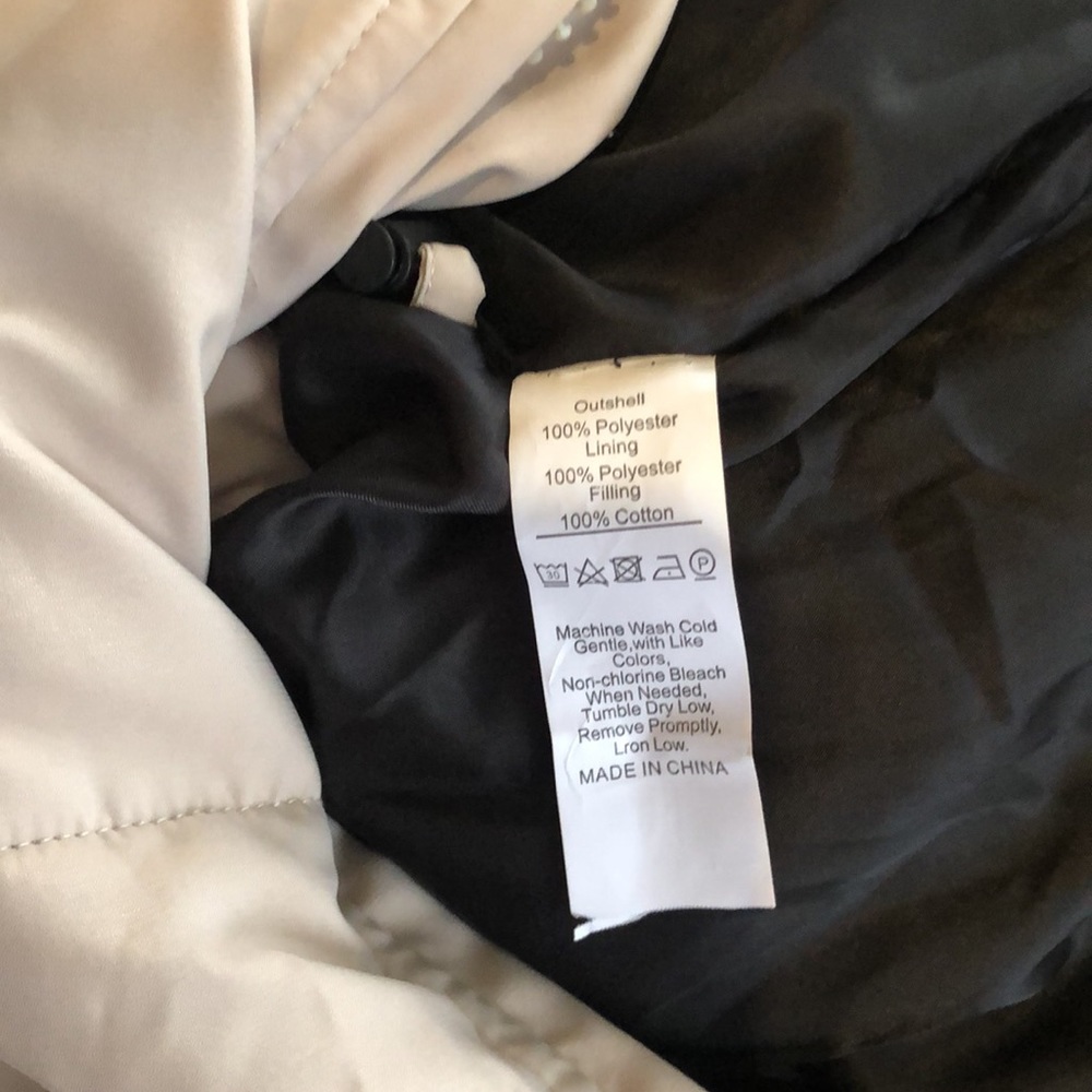 NWT Winter Long Sleeve Zip Puffer Jacket Baggy Short Down Coats( Beige color - Picture 9 of 9